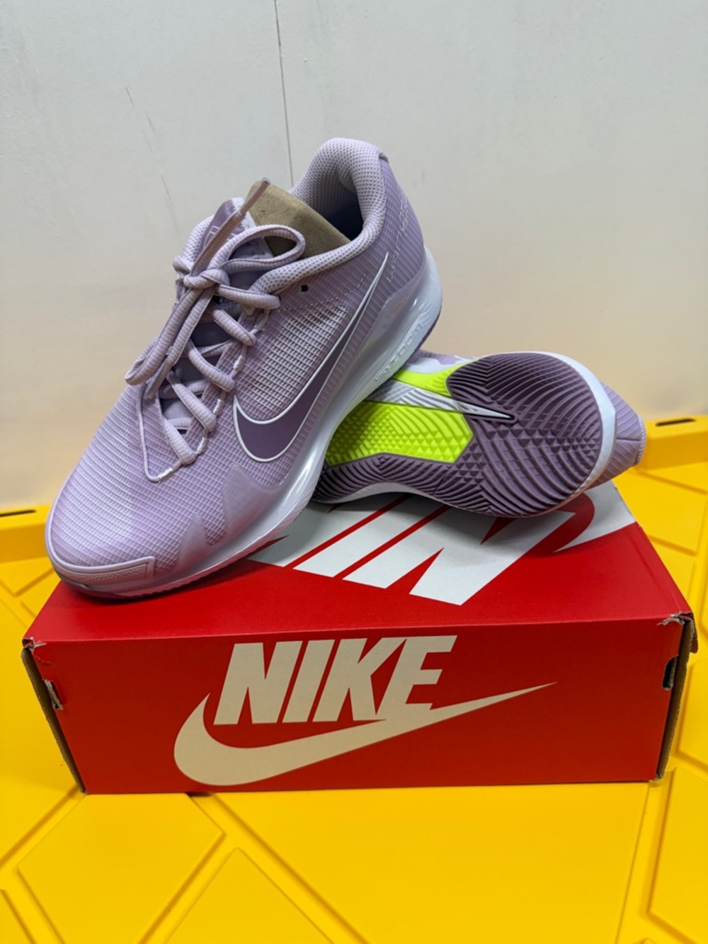 Nike Women's Athletic Shoes Lavender Purple with Neon Yellow Accents